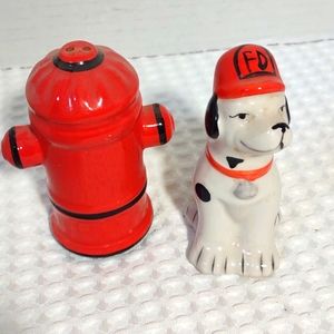 Dalmatian & Fire Hydrant Salt/Pepper Shakers